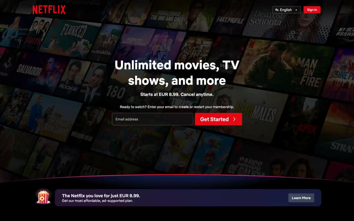 Netflix Spain — in foarbyld fan in side yn dizze styl