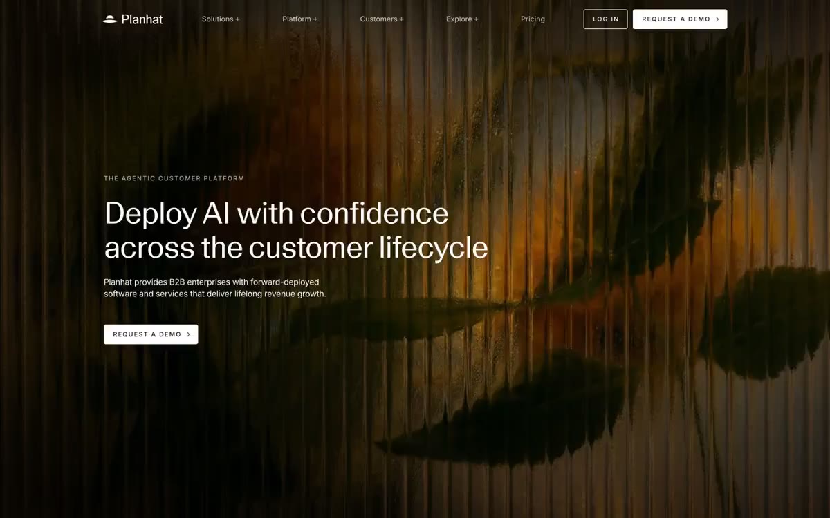 Planhat — eine Vorschau einer Website in diesem Stil