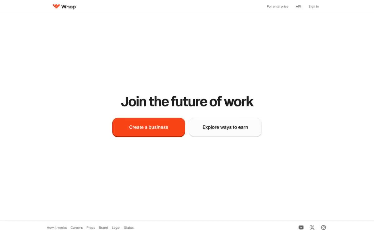 Whop — eine Vorschau einer Website in diesem Stil