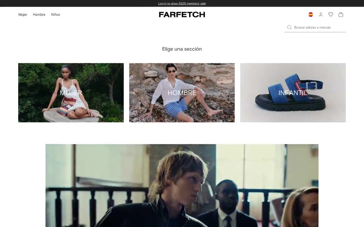 FARFETCH España — eine Vorschau einer Website in diesem Stil