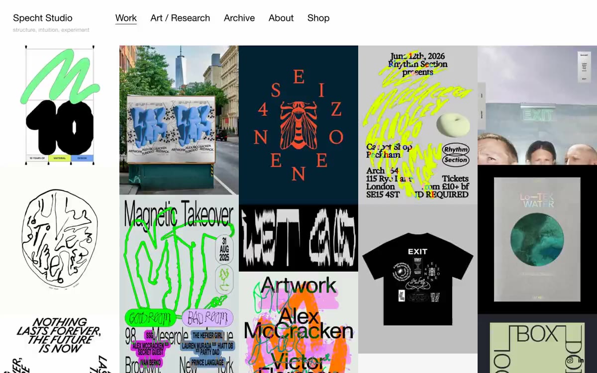 Specht Studio — eine Vorschau einer Website in diesem Stil