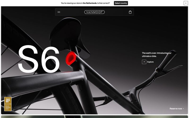 Vanmoof — پیش‌نمایشی از یک سایت با این سبک