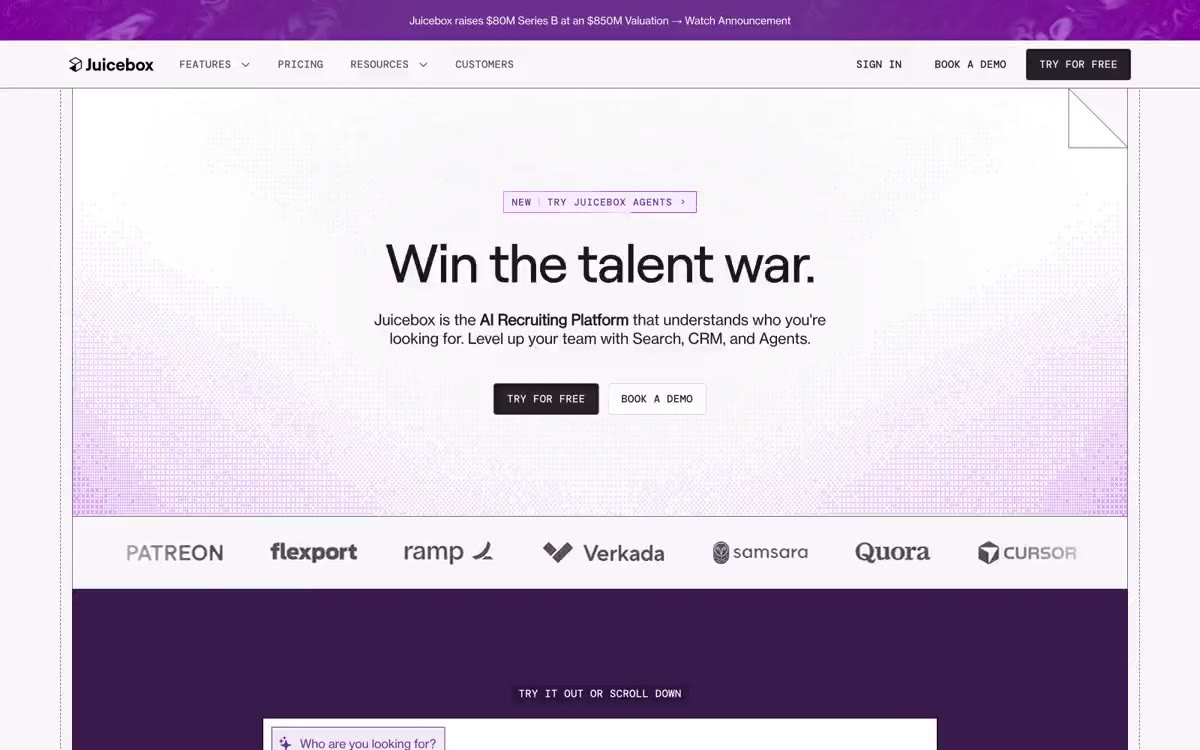 Juicebox — eine Vorschau einer Website in diesem Stil