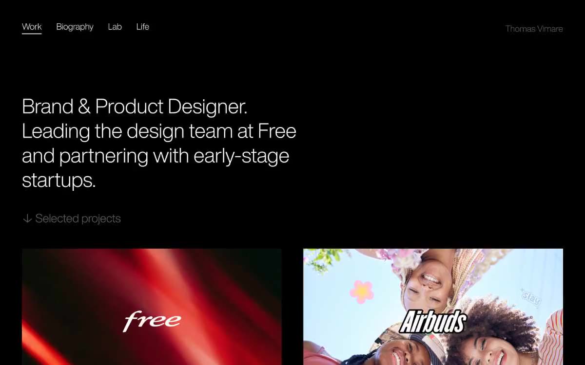 Thomas Vimare — eine Vorschau einer Website in diesem Stil