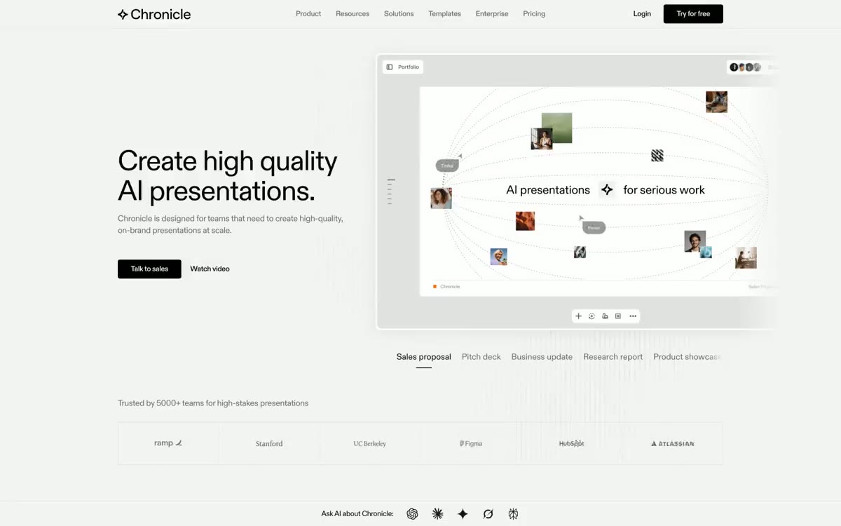 Chronicle — eine Vorschau einer Website in diesem Stil