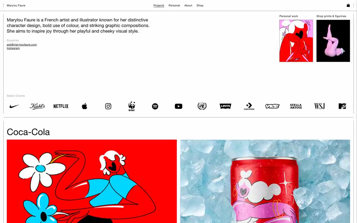 Marylou Faure — eine Vorschau einer Website in diesem Stil