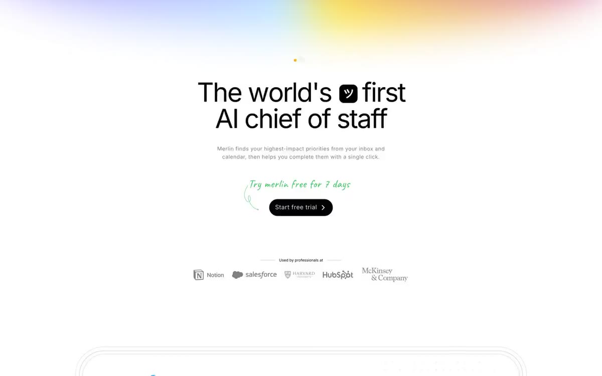 Merlin — en forhåndsvisning af et websted i denne stil