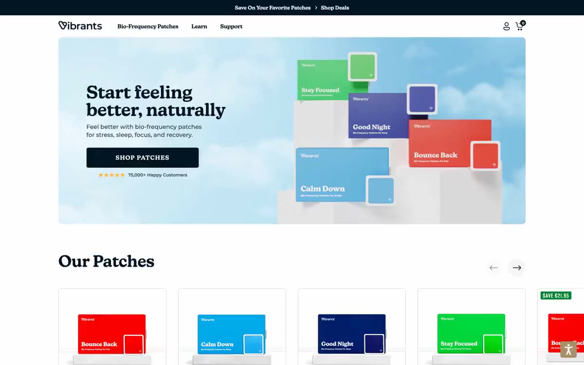 Vibrants — eine Vorschau einer Website in diesem Stil