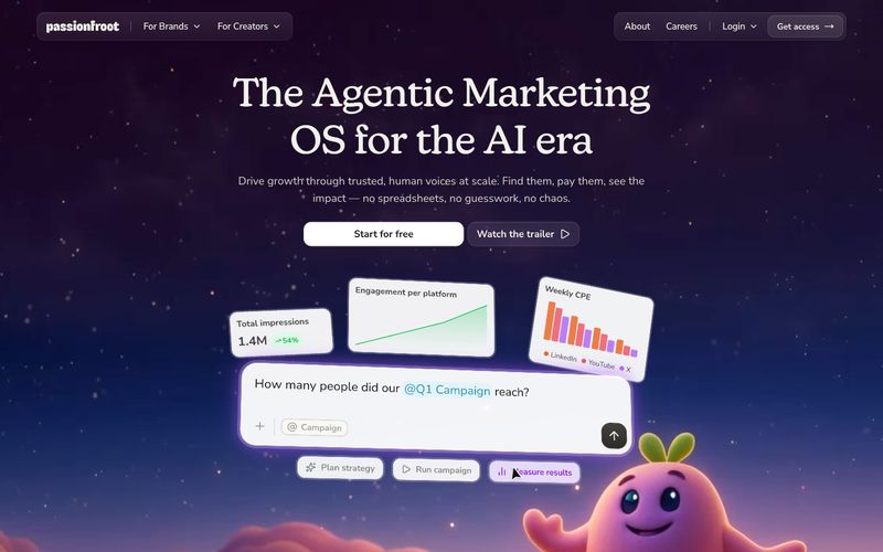 Passionfroot — eine Vorschau einer Website in diesem Stil