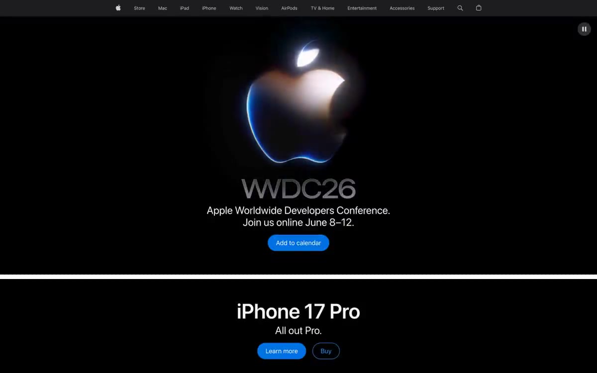 Apple – svetainės peržiūra šiuo stiliumi