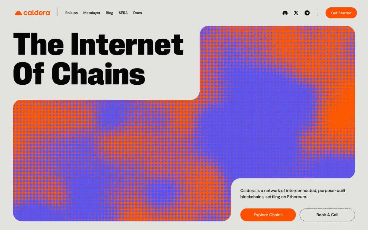 Caldera — eine Vorschau einer Website in diesem Stil