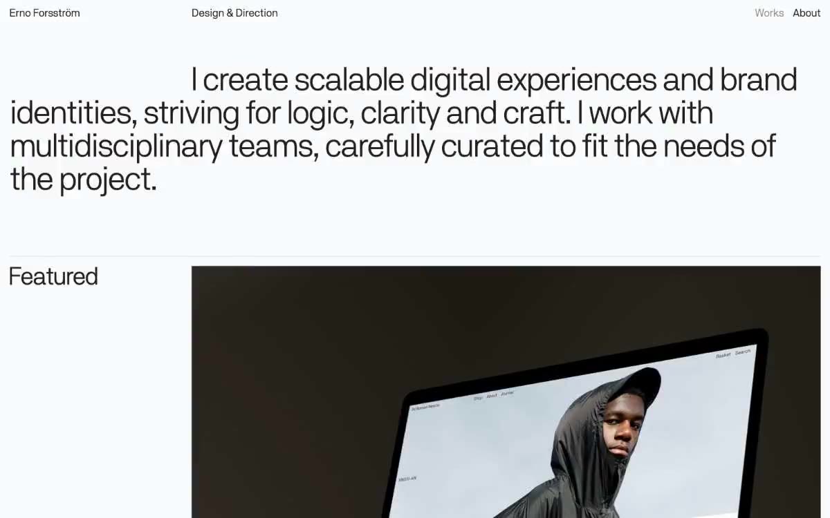Erno Forsström — eine Vorschau einer Website in diesem Stil