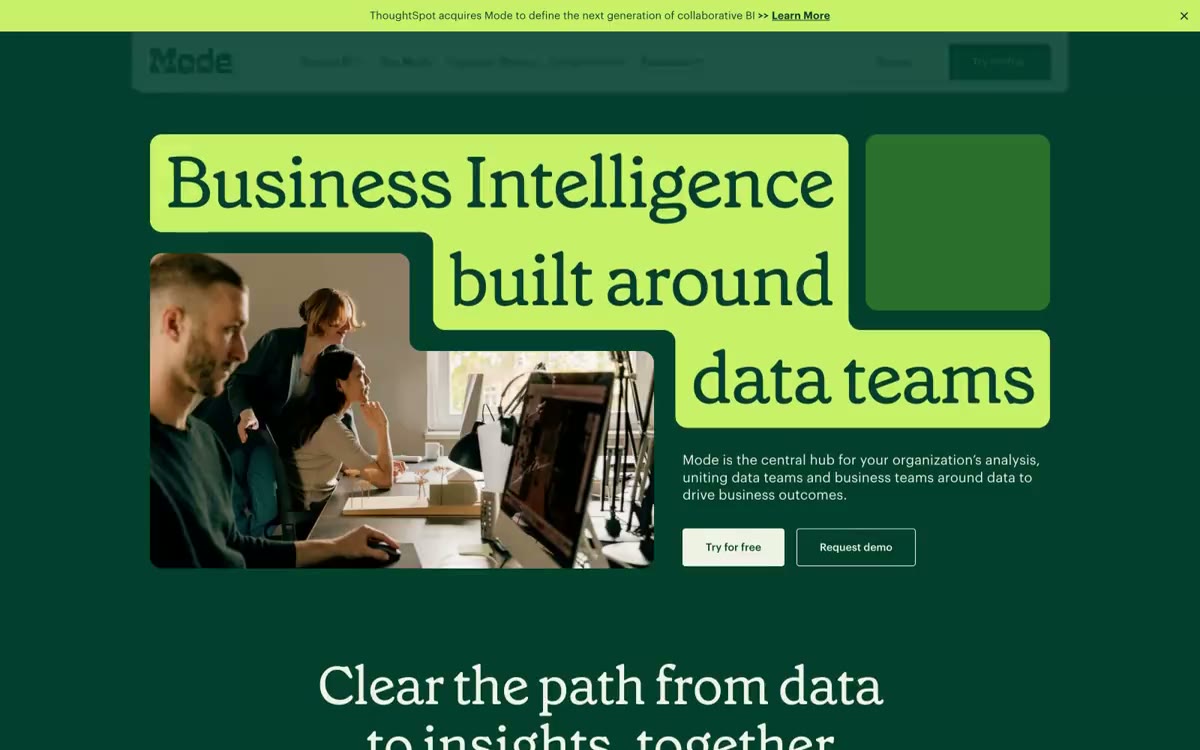 Modern Business Intelligence — eine Vorschau einer Website in diesem Stil
