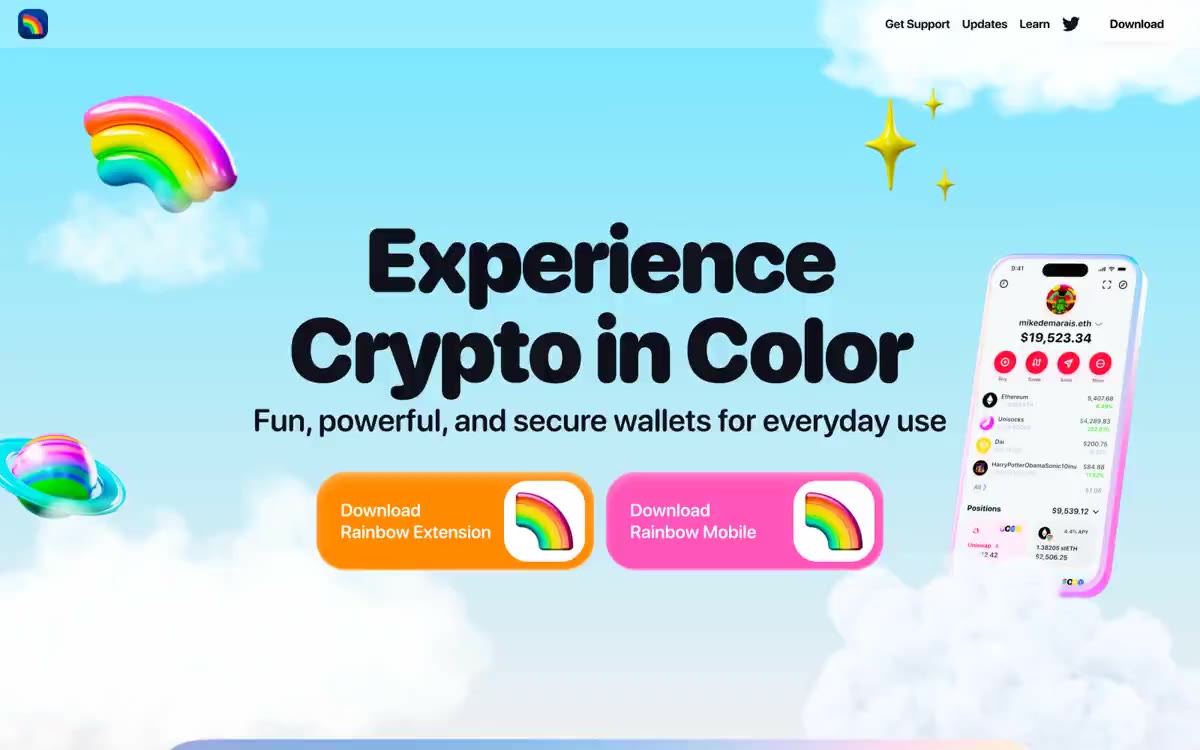 Rainbow — eine Vorschau einer Website in diesem Stil