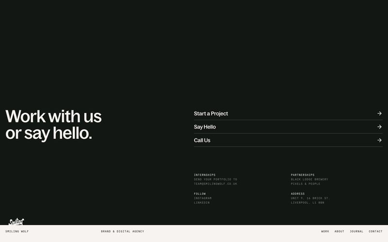 Smiling Wolf — una vista prèvia d'un lloc web amb aquest estil