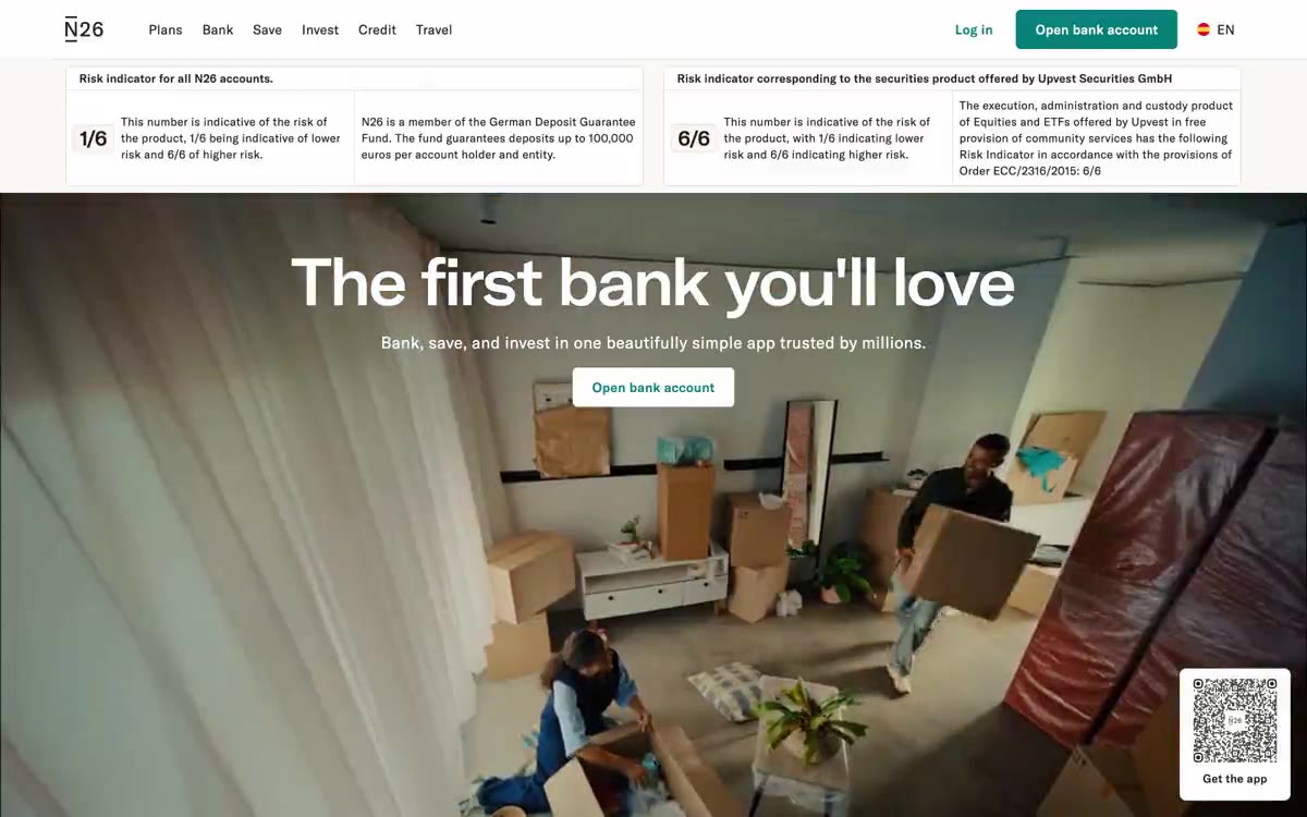 The online bank — eine Vorschau einer Website in diesem Stil