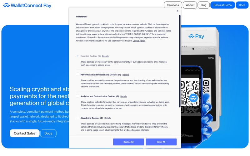 WalletConnect — eine Vorschau einer Website in diesem Stil