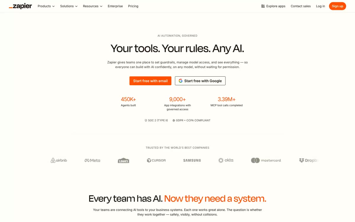 Zapier — estilo honetako gune baten aurrebista