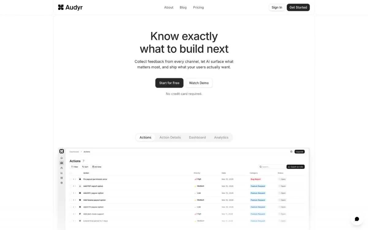 Audyr — náhled webu v tomto stylu