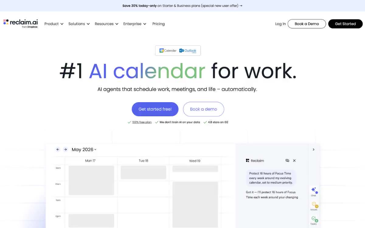 Reclaim — eine Vorschau einer Website in diesem Stil