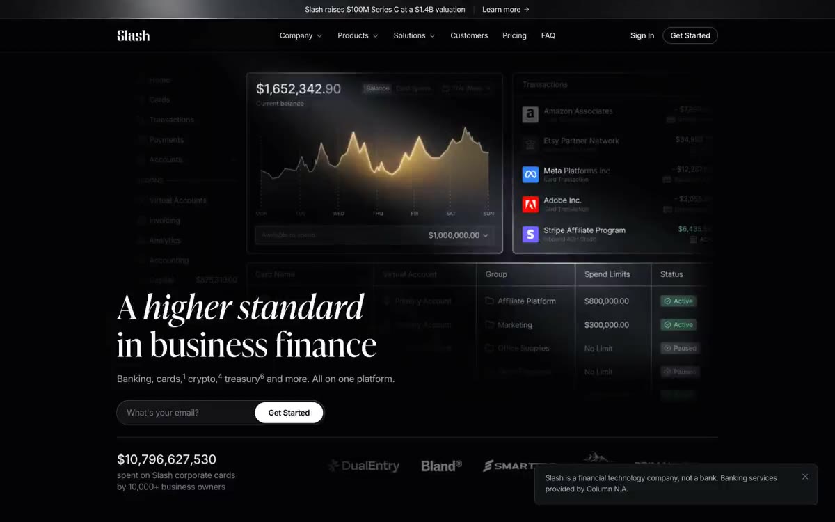 Slash — eine Vorschau einer Website in diesem Stil