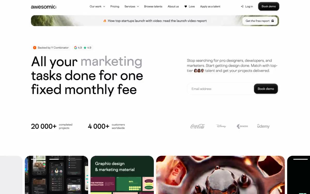 Awesomic — eine Vorschau einer Website in diesem Stil