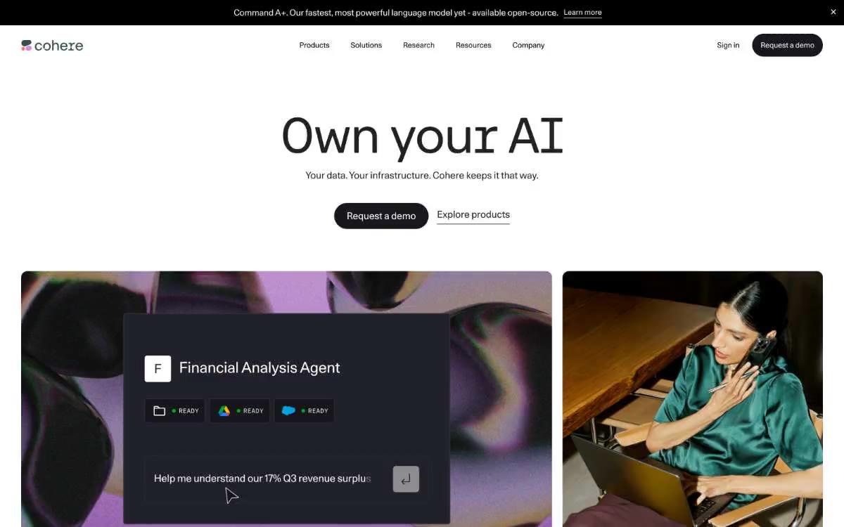 Cohere — eine Vorschau einer Website in diesem Stil