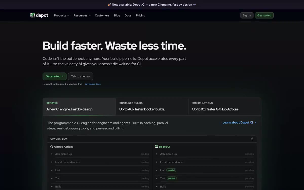 Depot — eine Vorschau einer Website in diesem Stil