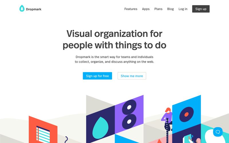 Dropmark — una vista prèvia d'un lloc web amb aquest estil