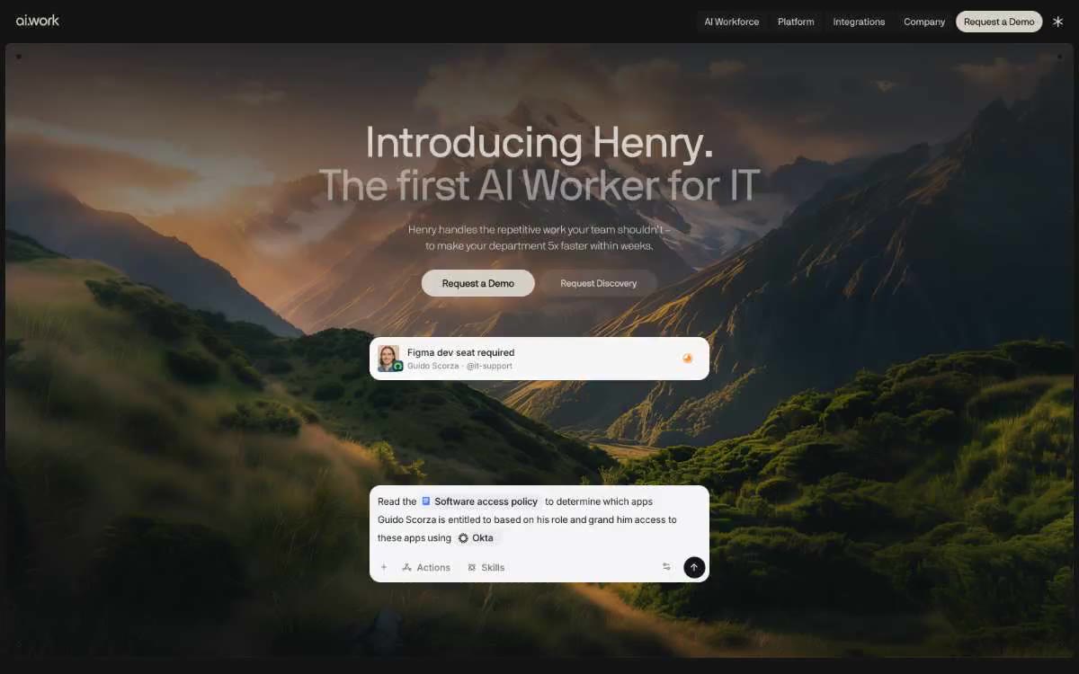 Henry — eine Vorschau einer Website in diesem Stil