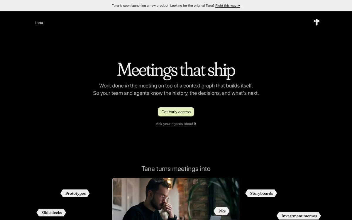 Tana — eine Vorschau einer Website in diesem Stil