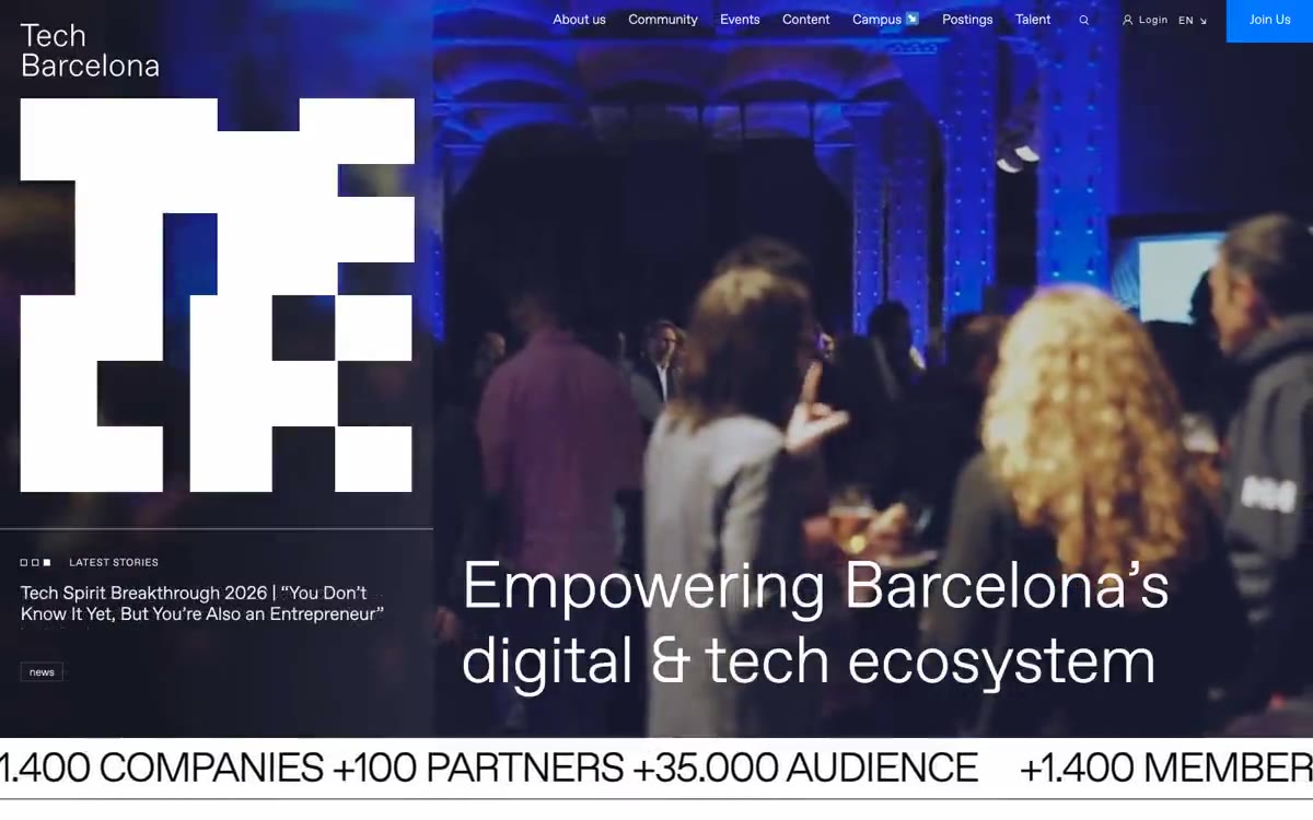 Tech Barcelona – svetainės peržiūra šiuo stiliumi