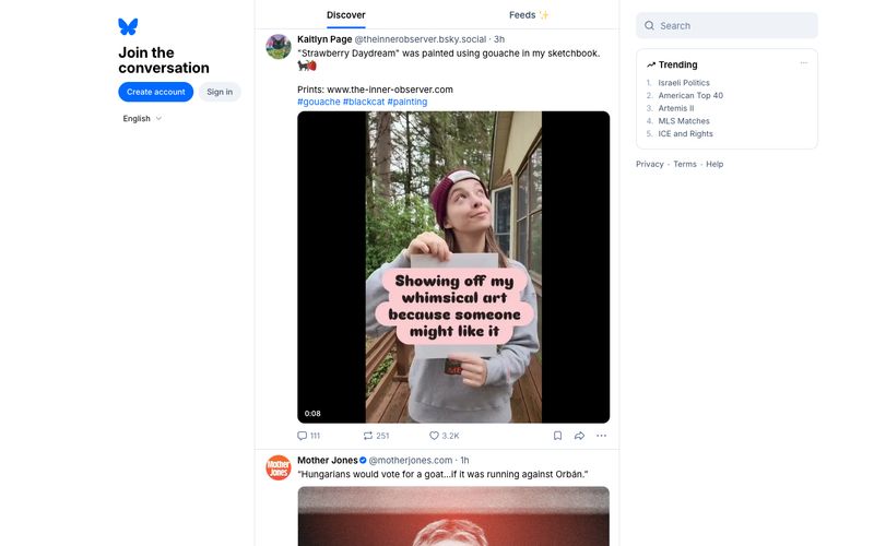 Bluesky Social — estilo honetako gune baten aurrebista