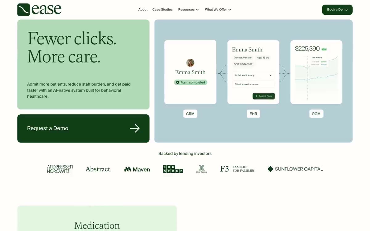 Ease Health — estilo honetako gune baten aurrebista