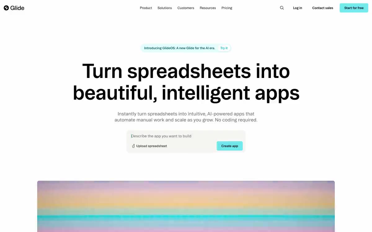 Glideapps — eine Vorschau einer Website in diesem Stil