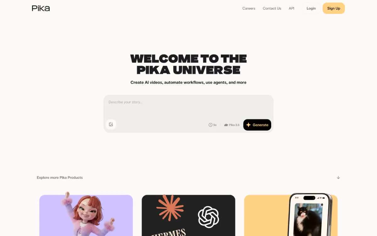 Pika — هن انداز ۾ سائيٽ جو هڪ ڏيک