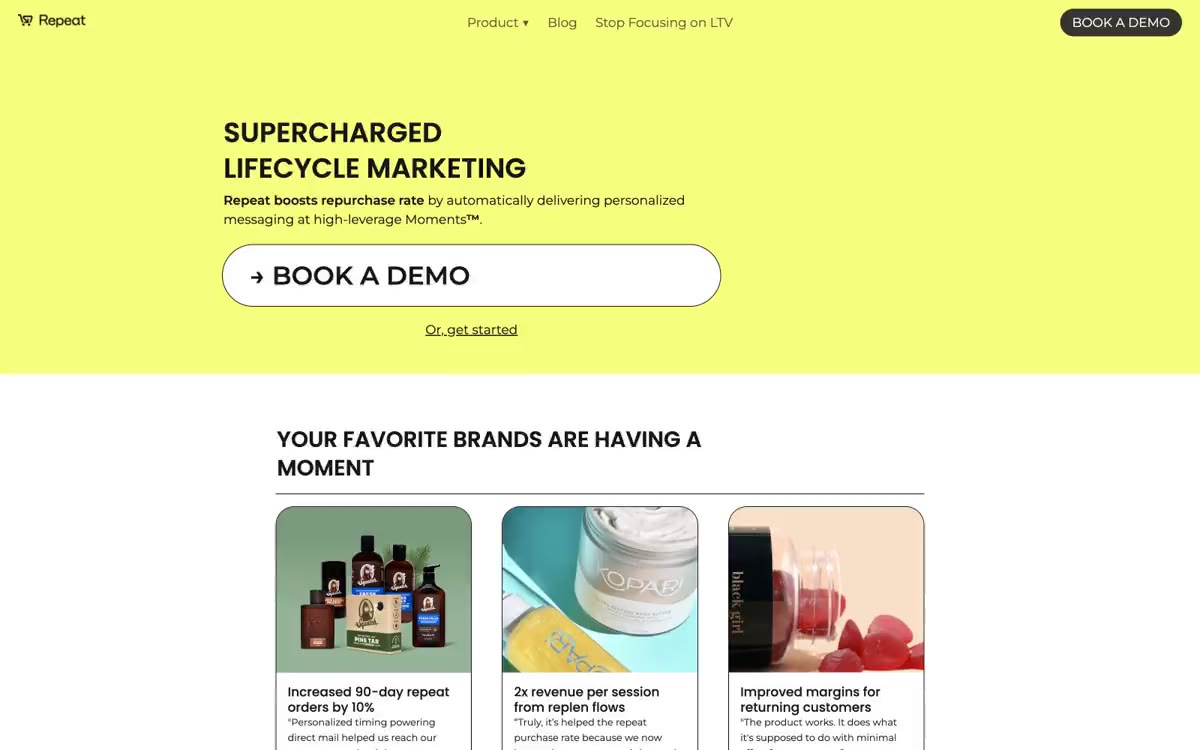 Repeat — eine Vorschau einer Website in diesem Stil
