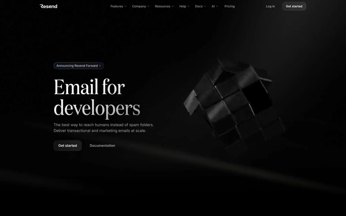 Resend — eine Vorschau einer Website in diesem Stil