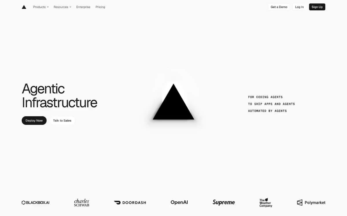 Vercel — eine Vorschau einer Website in diesem Stil