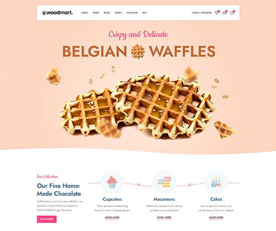 demo bakery Разработка интернет магазина. Товары, акции, доставка, отзывы, контакты.