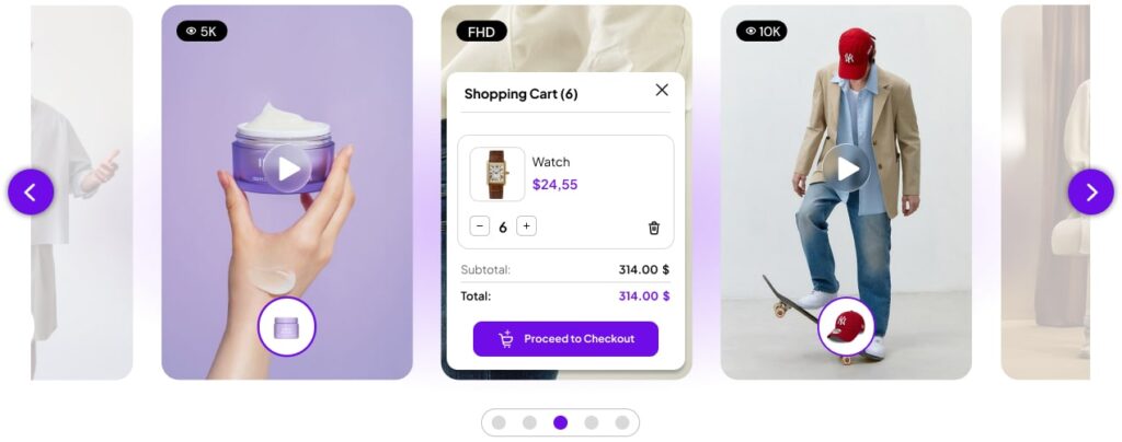 carousel view1 TIK-TOK, Instagram слайдер WooCommerce